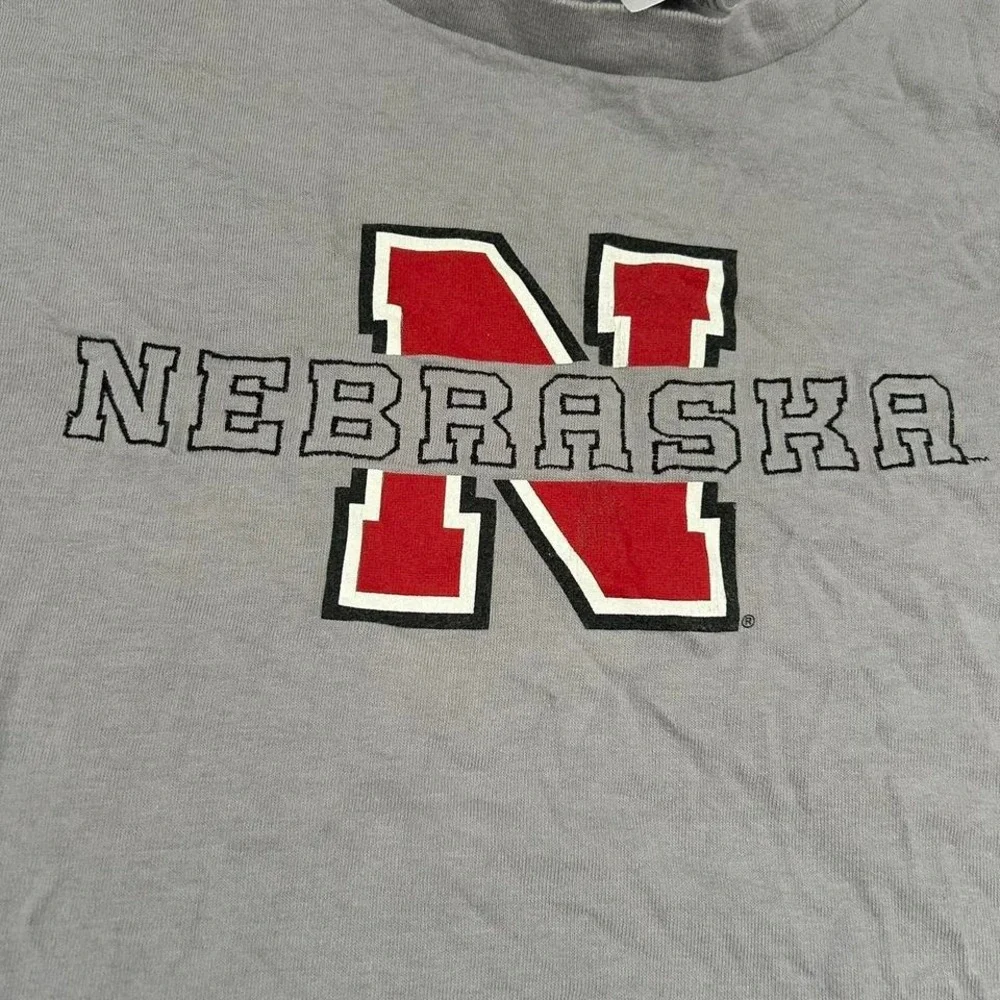Vintage 90s Adidas grey Nebraska Huskers tee Size XXL